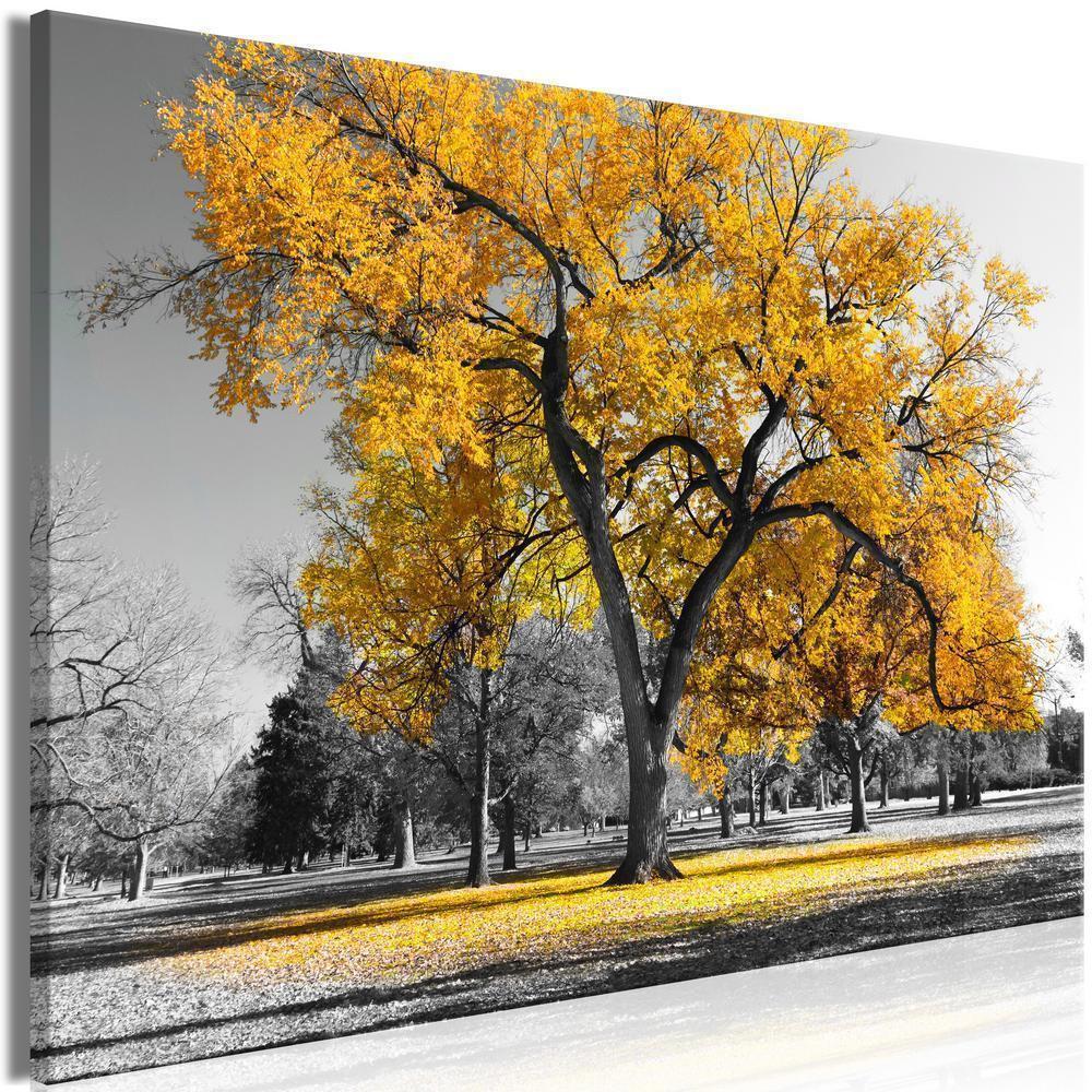 Canvas Print - Autumn in the Park (1 Part) Wide Gold-ArtfulPrivacy-Wall Art Collection