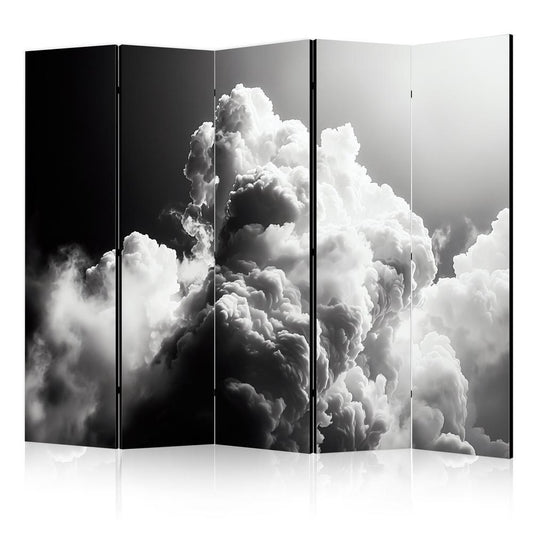 Room Divider - Clouds Like a Dream: Let the Sun Light Up Your Day – A Visual Feast- A 5 Panel Folding Screen For Living rooms, bedrooms or home office, decorative folding screen made with wood and canvas