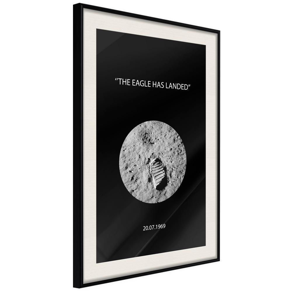 Black and White Framed Poster - Small Step-artwork for wall with acrylic glass protection