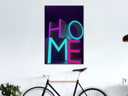 Canvas Print - Home Neon (1 Part) Vertical-ArtfulPrivacy-Wall Art Collection