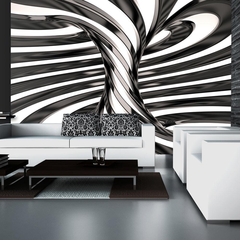 Wall Mural - Black and white swirl-Wall Murals-ArtfulPrivacy