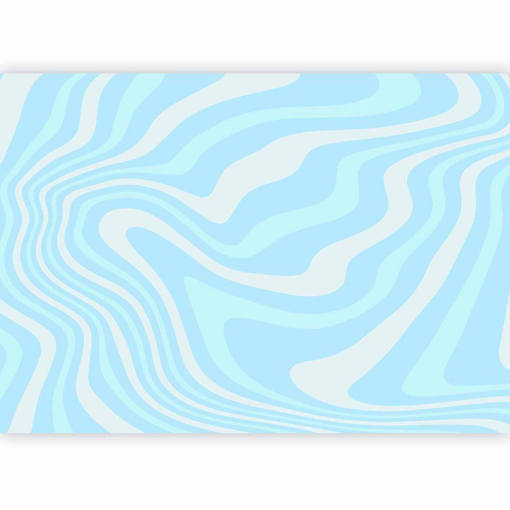 Wall Mural - Composition in Blues and Whites - Harmonious Abstract Waves in a Cool Color Tone