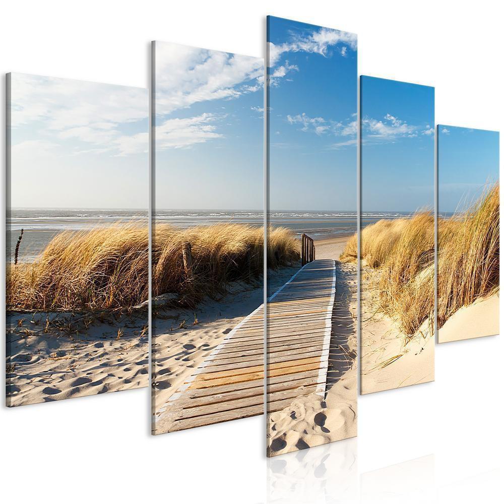 Canvas Print - Unguarded beach - 5 pieces-ArtfulPrivacy-Wall Art Collection