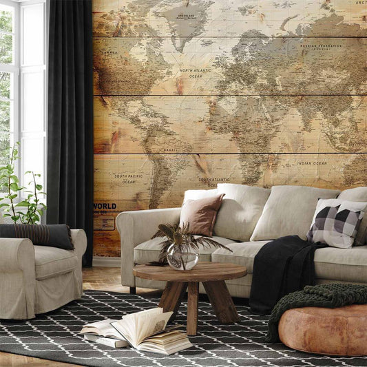 Wall Mural - Map on Boards