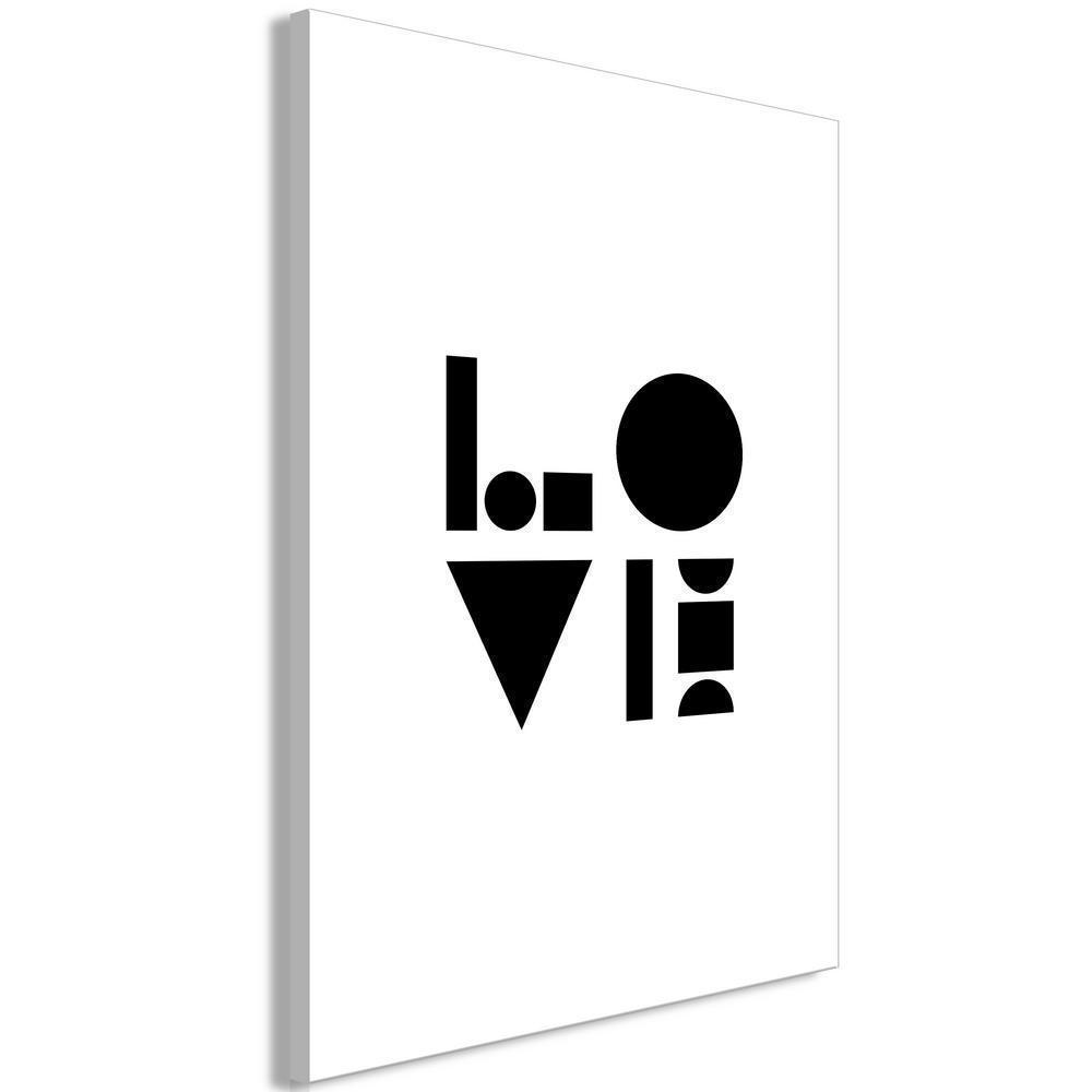 Canvas Print - Black White and Love (1 Part) Vertical-ArtfulPrivacy-Wall Art Collection