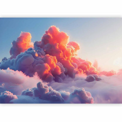 Wall Mural - Twilight Spectacle: Clouds in Shades of Pink and Violet