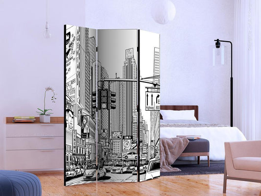 Decorative partition-Room Divider - Street in New York city-Folding Screen Wall Panel by ArtfulPrivacy