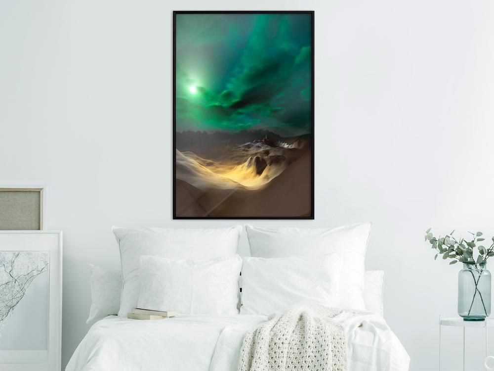 Framed Art - Green Moon-artwork for wall with acrylic glass protection