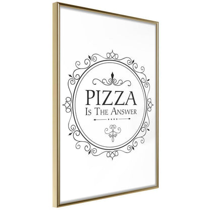 Typography Framed Art Print - Pizza-artwork for wall with acrylic glass protection