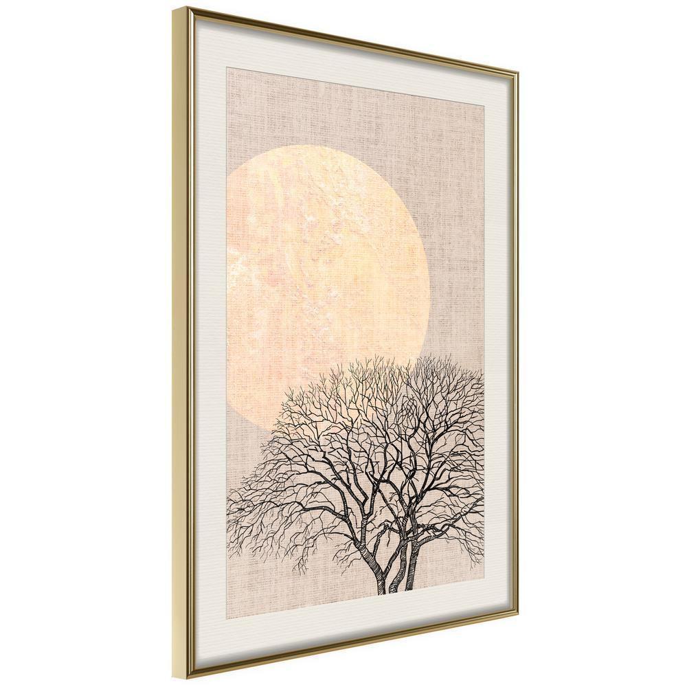 Autumn Framed Poster - Tree in the Morning-artwork for wall with acrylic glass protection
