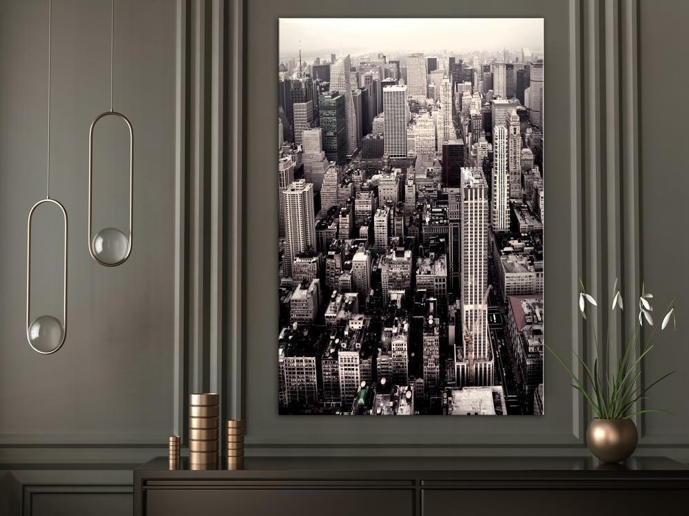 Canvas Print - Manhattan In Sepia (1 Part) Vertical-ArtfulPrivacy-Wall Art Collection