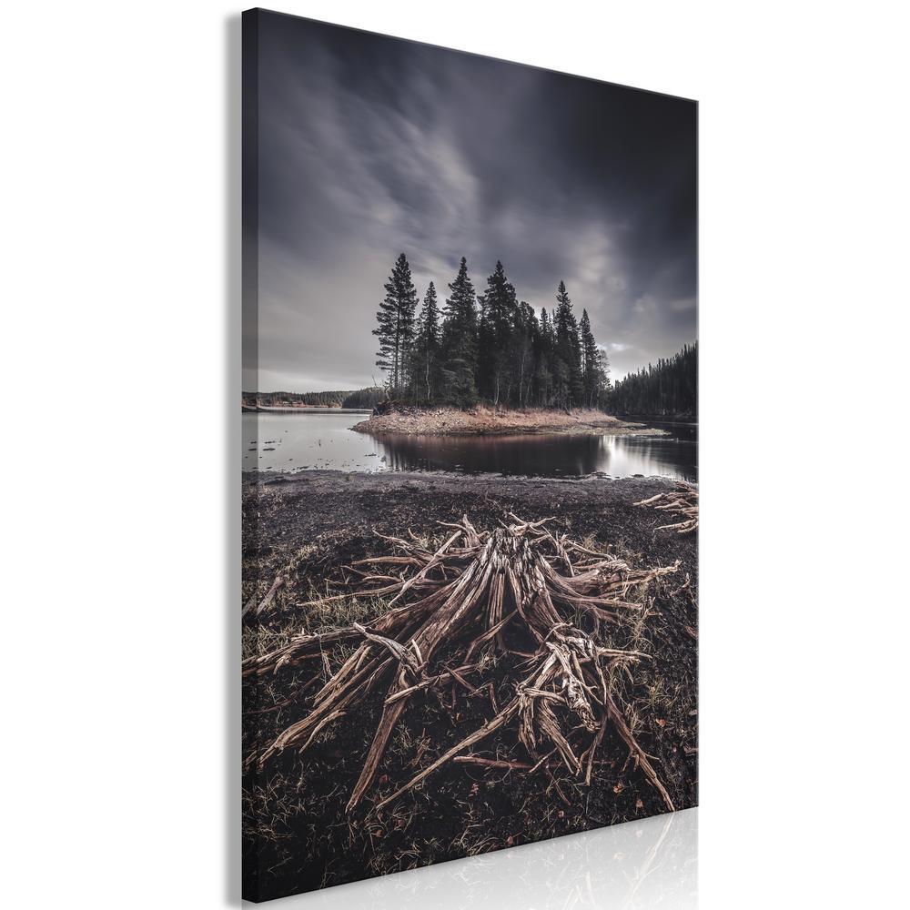 Canvas Print - Wooded Island (1 Part) Vertical-ArtfulPrivacy-Wall Art Collection