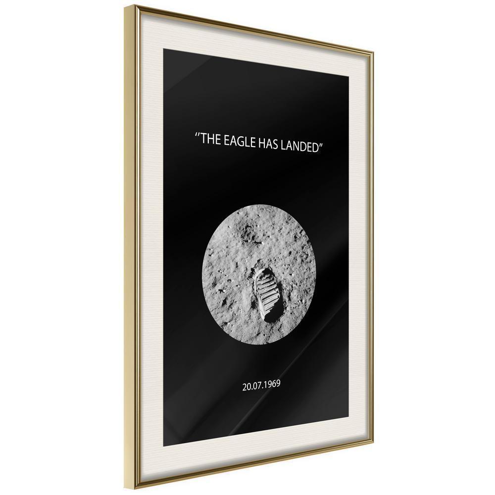 Black and White Framed Poster - Small Step-artwork for wall with acrylic glass protection