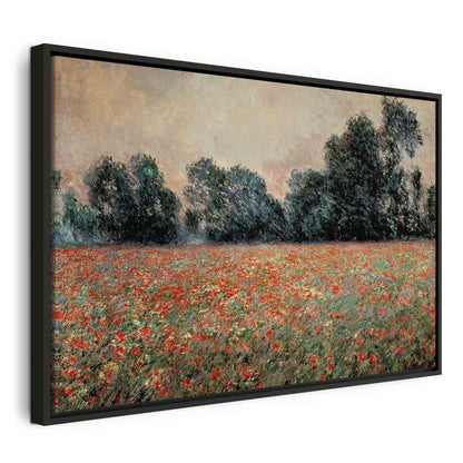 Impression sur toile - Champ de coquelicots sauvages (Claude Monet)