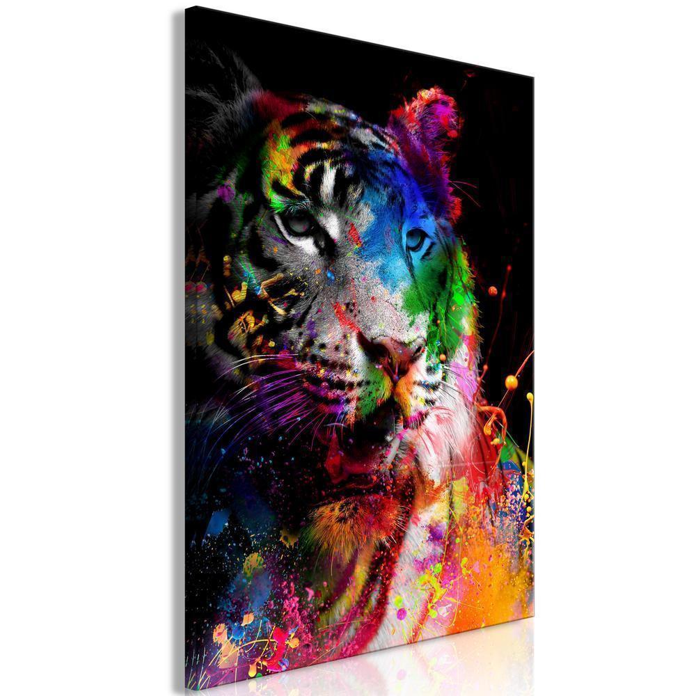 Canvas Print - Bengal Tiger (1 Part) Vertical-ArtfulPrivacy-Wall Art Collection