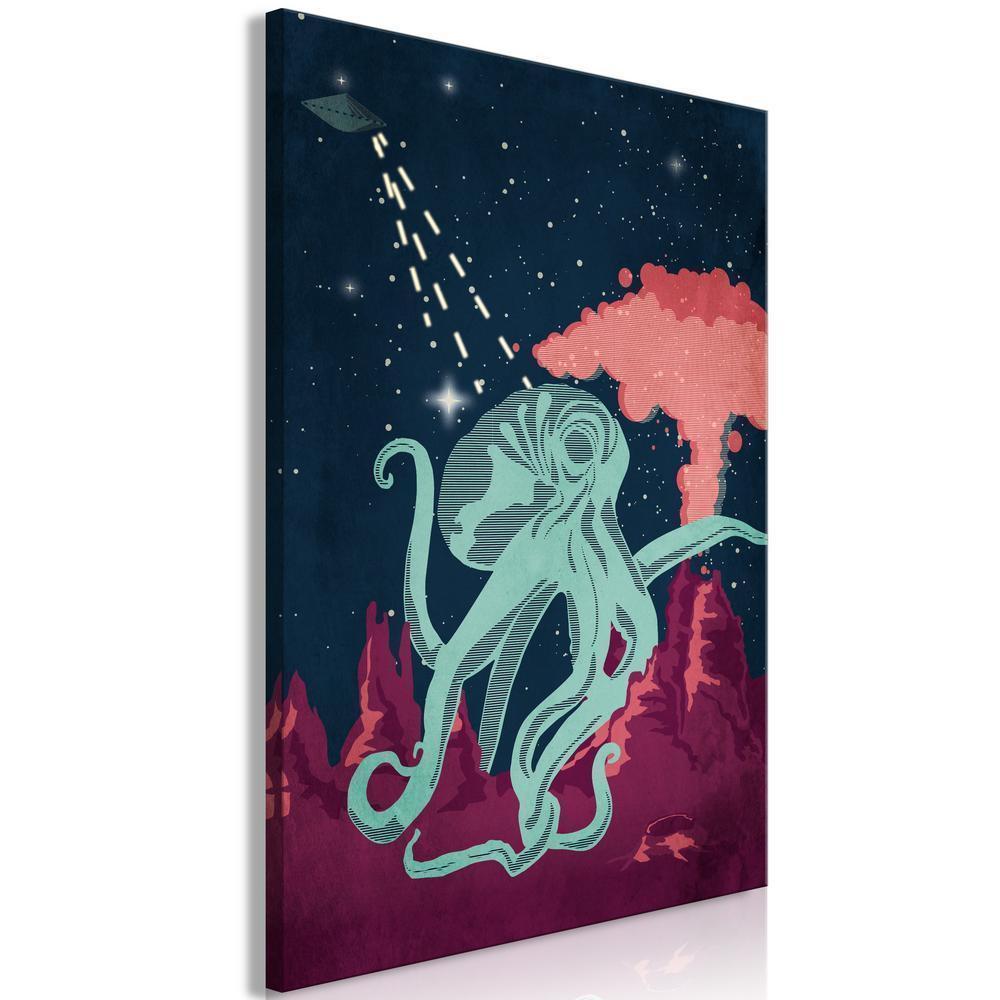 Canvas Print - Space Octopus (1 Part) Vertical-ArtfulPrivacy-Wall Art Collection