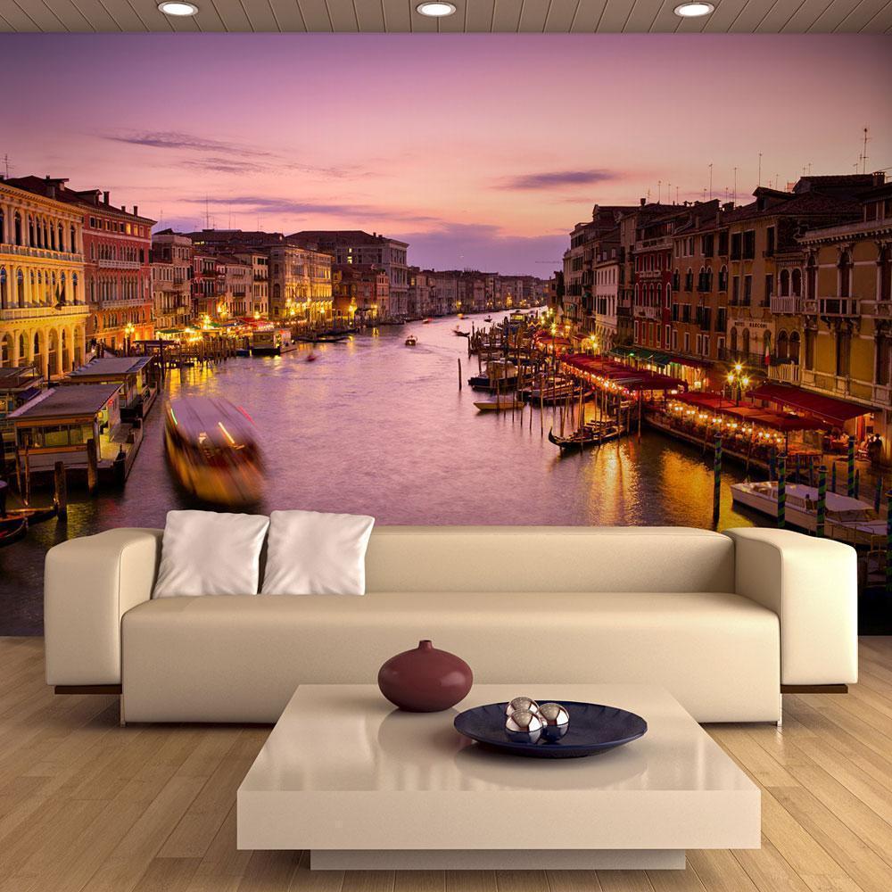 Wall Mural - City of lovers Venice by night-Wall Murals-ArtfulPrivacy