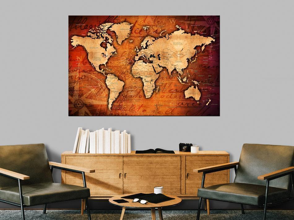 Cork board Canvas with design - Decorative Pinboard - Amber World-ArtfulPrivacy