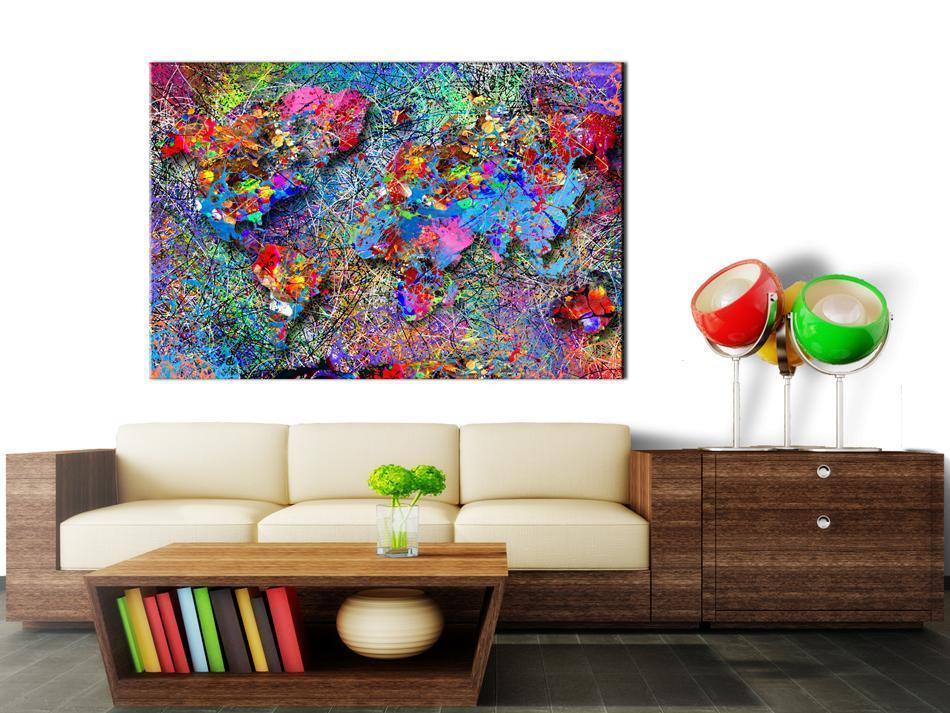 Canvas Print - Map: Jackson Pollock inspiration-ArtfulPrivacy-Wall Art Collection