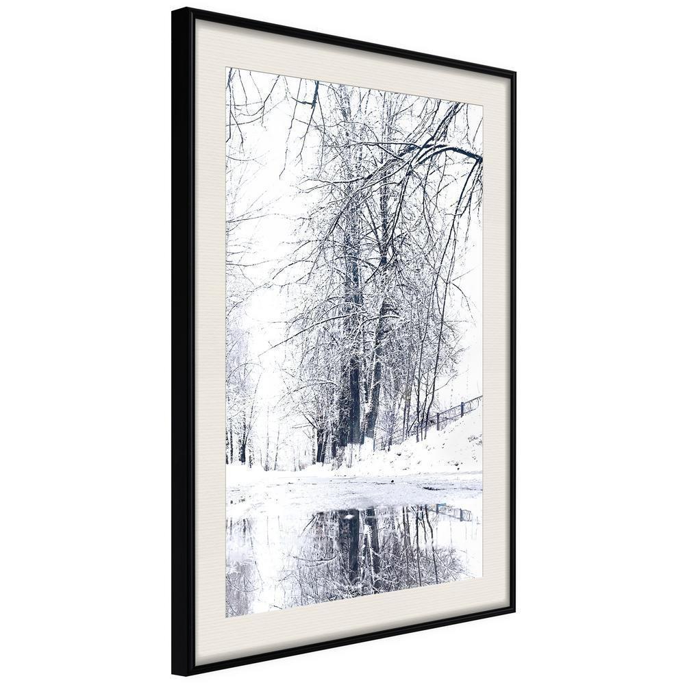 Winter Design Framed Artwork - Snowy Park-artwork for wall with acrylic glass protection