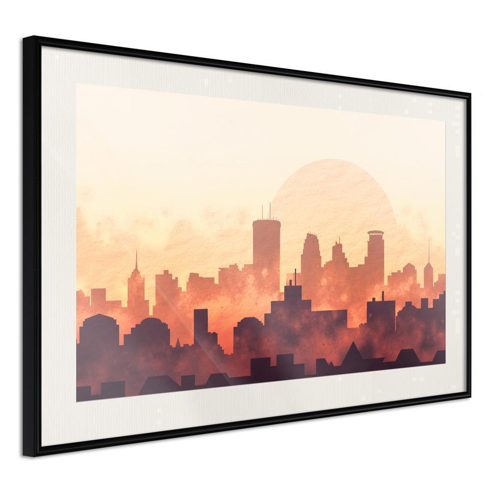 Abstract Poster Frame - Melancholy of Sunset-artwork for wall with acrylic glass protection