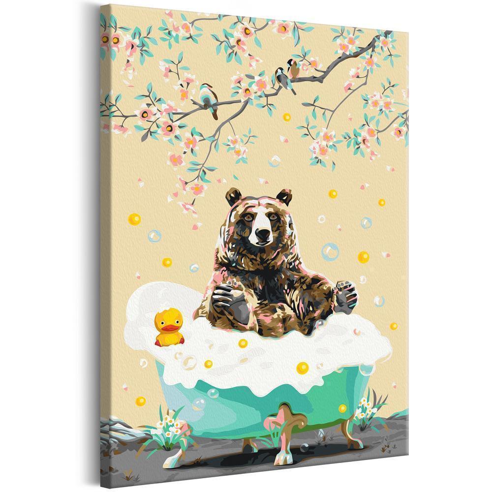 Start learning Painting - Paint By Numbers Kit - Bathing Bear - new hobby