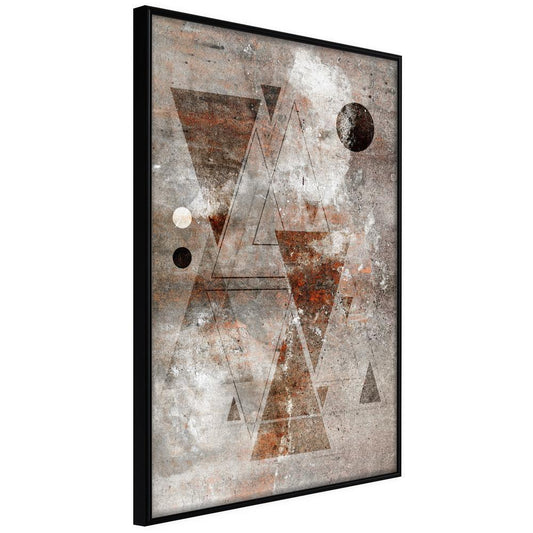 Abstract Poster Frame - Brick-Built Triangles-artwork for wall with acrylic glass protection