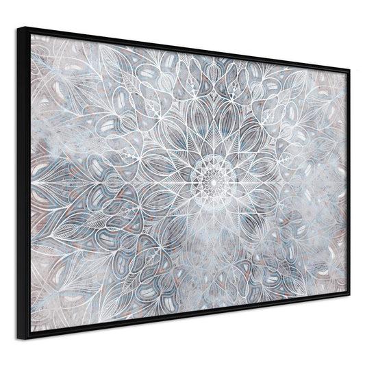 Abstract Poster Frame - Winter Mandala-artwork for wall with acrylic glass protection