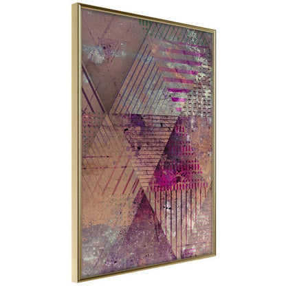 Abstract Poster Frame - Pink Patchwork II-artwork for wall with acrylic glass protection