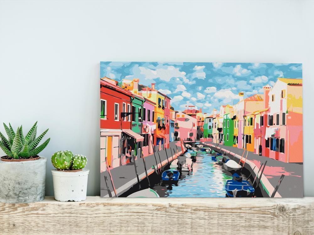 Start learning Painting - Paint By Numbers Kit - Houses in Burano - new hobby