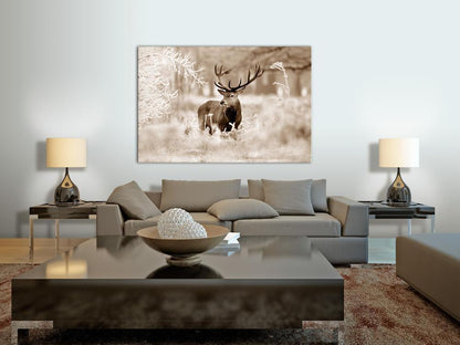 Canvas Print - Deer in Sepia-ArtfulPrivacy-Wall Art Collection