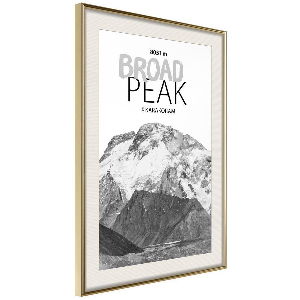 Winter Design Framed Artwork - Peaks of the World: Broad Peak-artwork for wall with acrylic glass protection