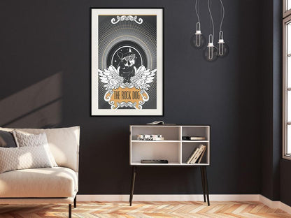 Typography Framed Art Print - Cool Bulldog-artwork for wall with acrylic glass protection