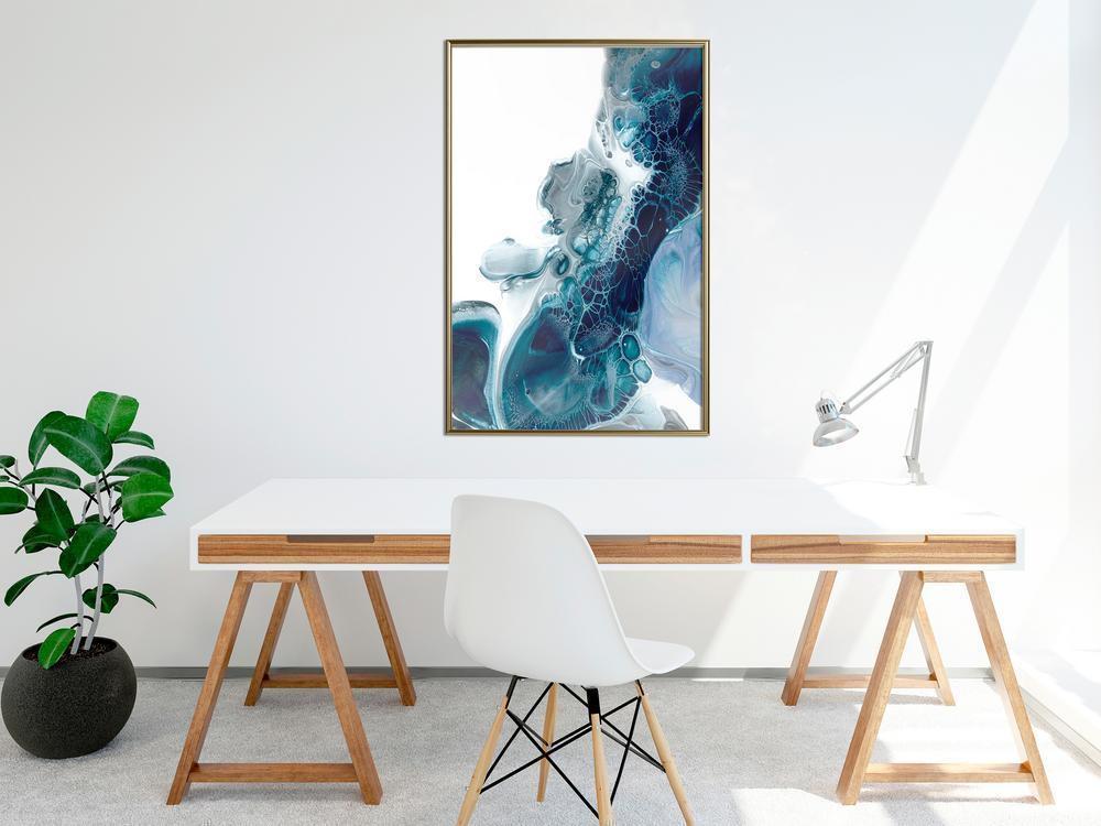 Abstract Poster Frame - Acrylic Pouring I-artwork for wall with acrylic glass protection