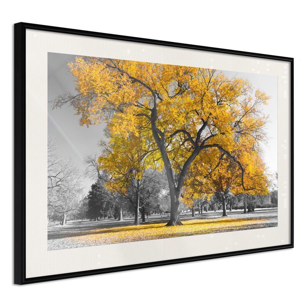 Botanical Wall Art - Golden Tree-artwork for wall with acrylic glass protection