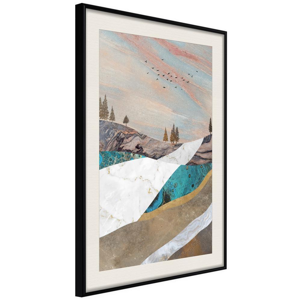 Abstract Poster Frame - Painted Landscape-artwork for wall with acrylic glass protection