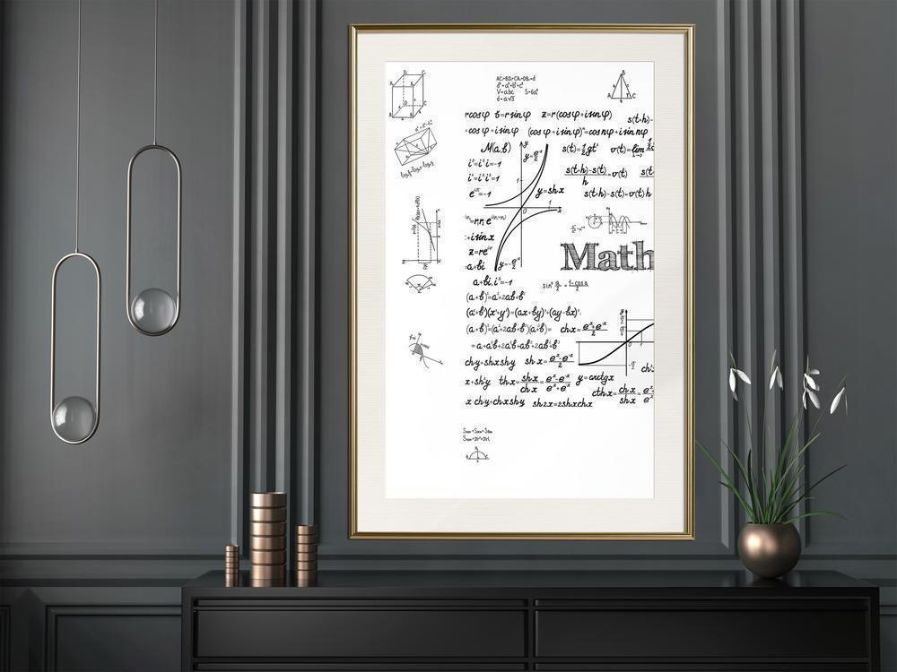 Typography Framed Art Print - Math Formulas-artwork for wall with acrylic glass protection