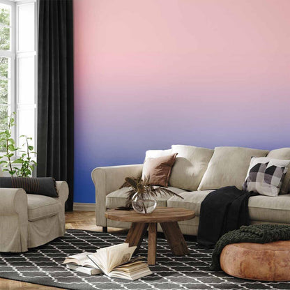 Wall Mural - Pink Dawn - Gradient Background from Pink to Cool Blue