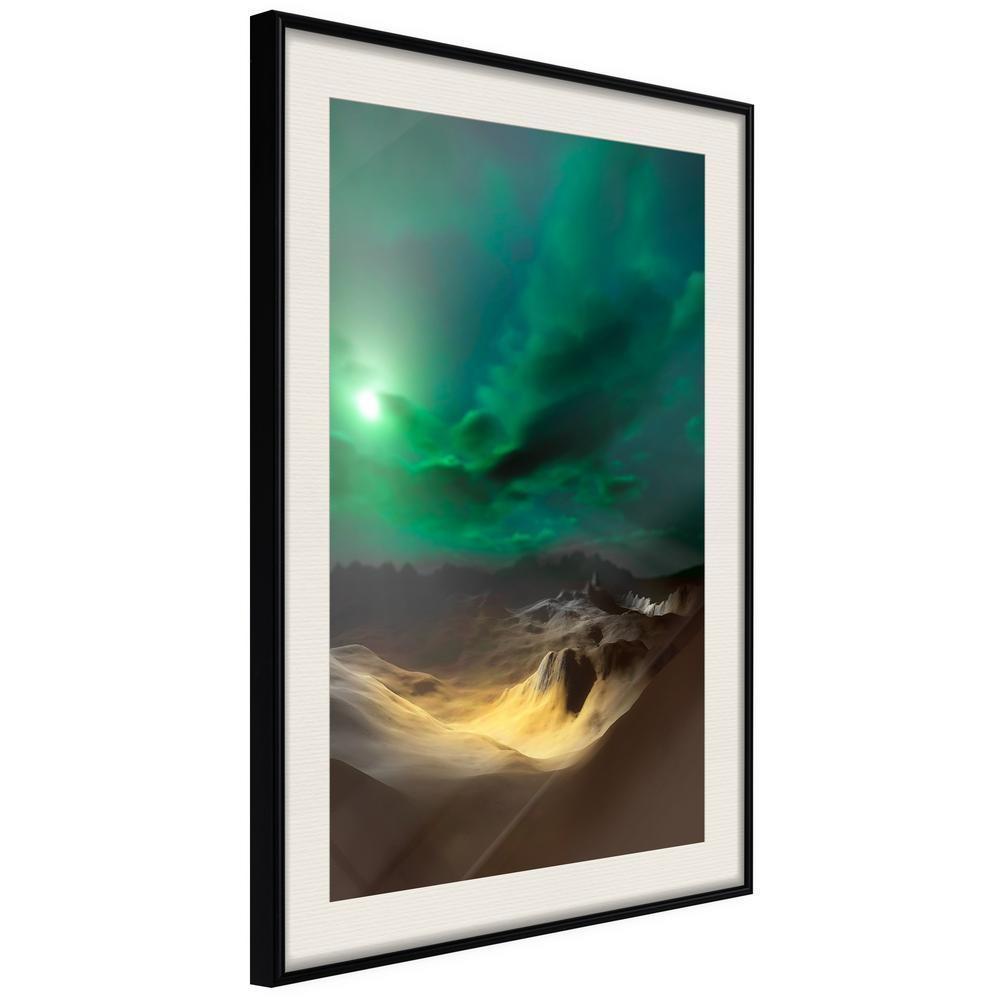 Framed Art - Green Moon-artwork for wall with acrylic glass protection