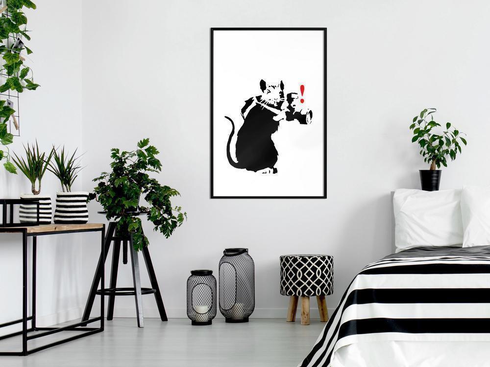 Urban Art Frame - Banksy: Rat Photographer-artwork for wall with acrylic glass protection