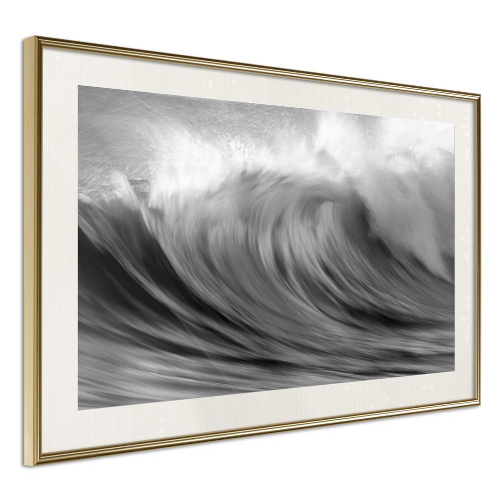 Seascape Framed Poster - Big Wave-artwork for wall with acrylic glass protection