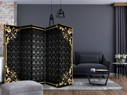 Room Divider - A little bit of luxury II- A 5 Panel Folding Screen For Living rooms, bedrooms or home office, decorative folding screen made with wood and canvas