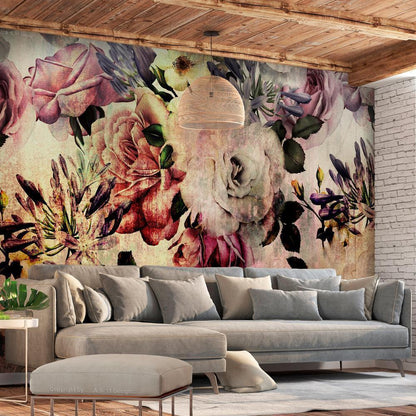 Wall Mural - Nostalgia Flowers-Wall Murals-ArtfulPrivacy
