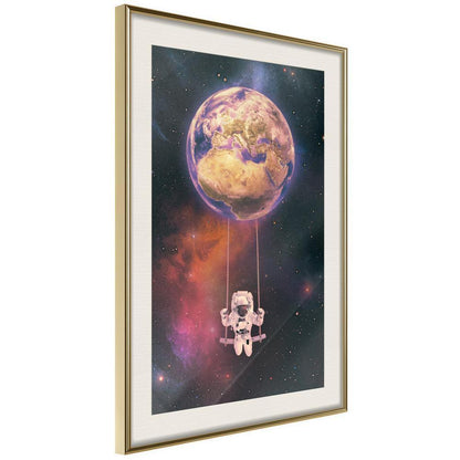 Abstract Poster Frame - The Whole World is a Playground-artwork for wall with acrylic glass protection