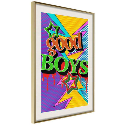 Nursery Room Wall Frame - Good Boys-artwork for wall with acrylic glass protection