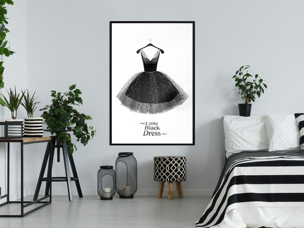 Black and White Framed Poster - LBD-artwork for wall with acrylic glass protection