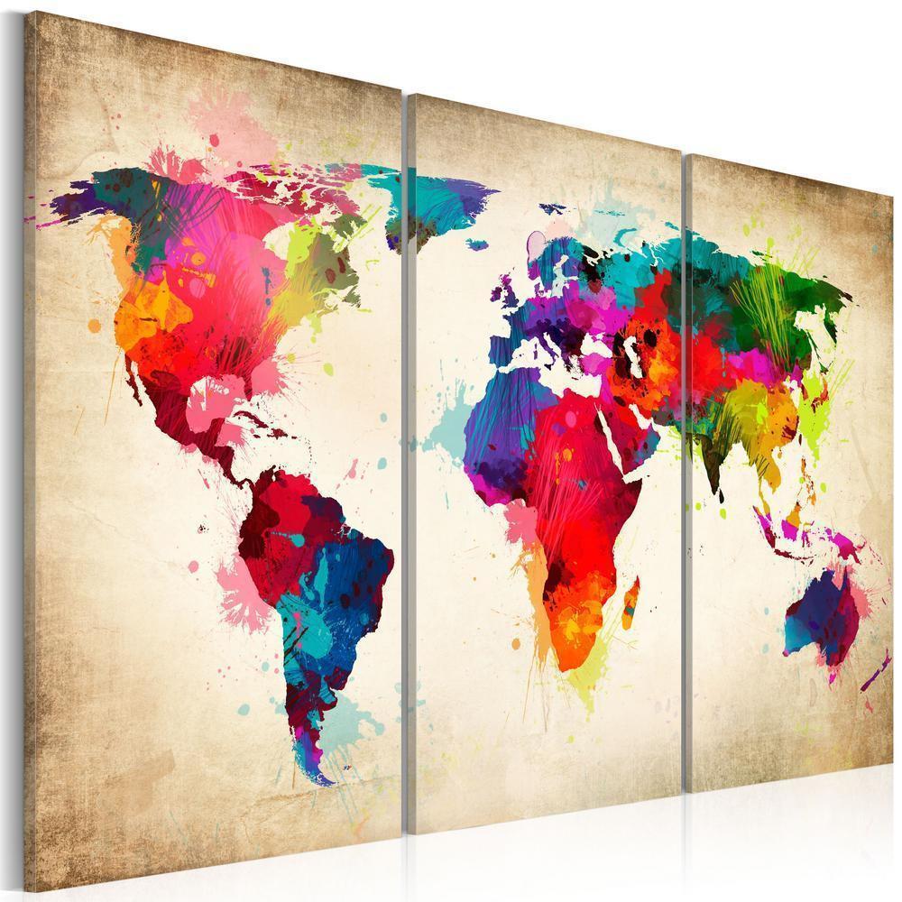 Canvas Print - Rainbow Continents-ArtfulPrivacy-Wall Art Collection