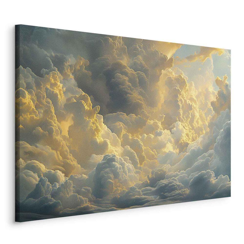 Impression sur toile - Dernier souffle du jour : nuages illuminés par la lueur du soir