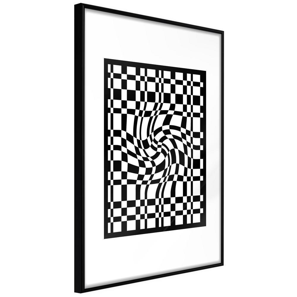 Black and White Framed Poster - Op Art-artwork for wall with acrylic glass protection