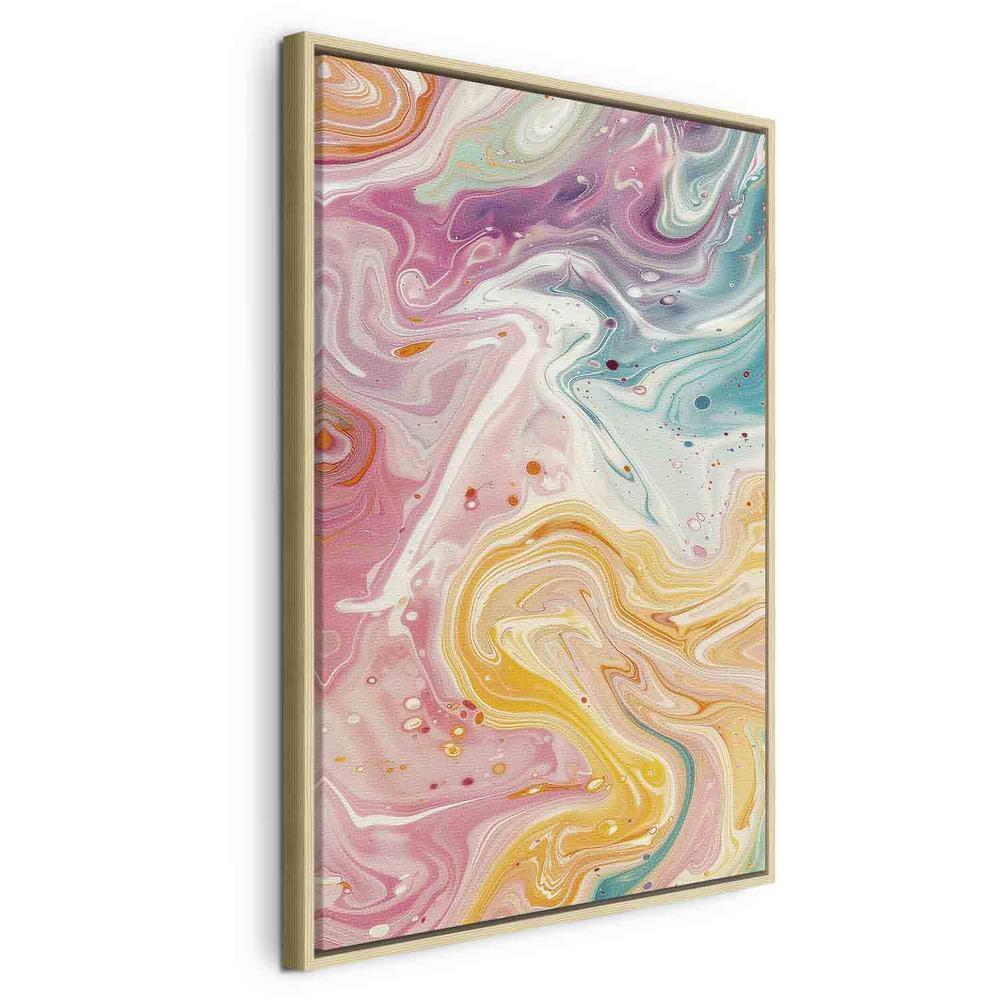 Canvas Print - Colorful Chaos - Dynamic Shapes in Shades of Pink Yellow and Blue